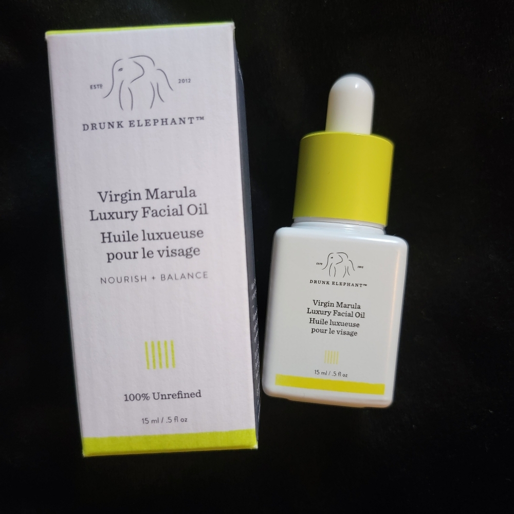 Drunk Elephant Virgin Marula Luxury Facial Oil - White and Yellow